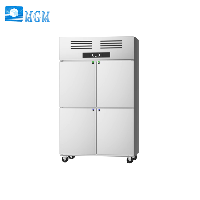 Stainless Steel 4 Door Commercial Refrigerator, Upright Reach-In Freezer for Restaurant Kitchen Food Storage