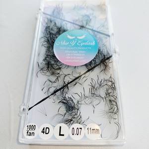 Extensions de cils en faux vison 4D/1000 faites à la main, souples et lisses, avec boîtes d'emballage personnalisées NY4D, cils 0.07 CC/D pour la vente en gros - Product Image 5