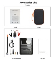 Démarreur portable rechargeable avec mini pompe à air électrique intégrée et booster de batterie pour voiture, moto, vélo