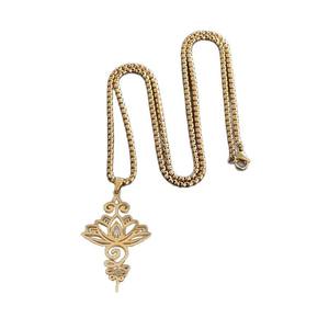 Kalung Bunga Baja Tahan Karat dengan Bunga Teratai Berongga dari Baja Titanium Berbentuk Bunga, Gaya Putri Istana Besar - Product Image 6