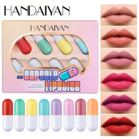 8 couleurs Mini Capsule Rouge À Lèvres Ensemble Mat Étanche Et Résistant À La Sueur À Lèvres Ensemble Maquillage Pilule Capsule Rouge À Lèvres