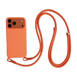 เคสโทรศัพท์ซิลิโคนพรีเมียม สีพื้น สัมผัสนุ่ม ป้องกันการตก พร้อมสายคล้องคอ สำหรับ iPhone 18 17 Air 16 15 Pro Max - Product Image 1