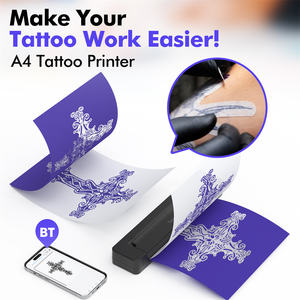 Pochoirs de transfert de tatouage sans fil A49 Imprimante thermique portable Tatouage thermique sans encre pour tatoueurs et débutants - Product Image 4