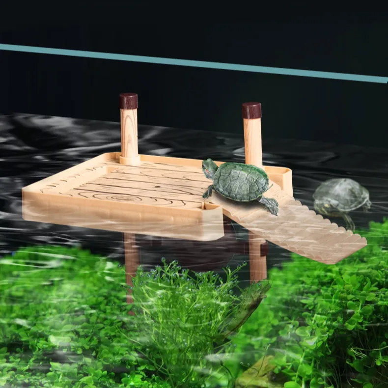 FB L piattaforma rampicante per tartarughe isola galleggiante ad alto livello d'acqua con livello dell'acqua su e giù piattaforma galleggiante per venature del legno
