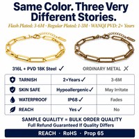 Meilleure Vente 2026 Bracelet Chaîne Trombone Basique en Acier Inoxydable Plaqué Or PVD 18K Étanche pour Femme Bijoux en Gros