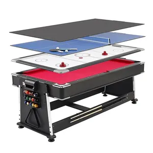 Vendita calda prezzo diretto rotante 4 In 1 tavolo da biliardo Air Hockey con Ping-Pong tavolo da biliardo