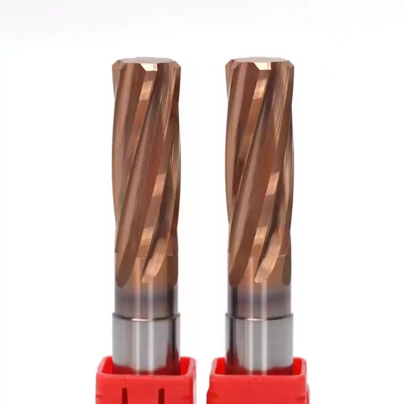CNC Machine Straight Carbide Tungsten Steel Spiral Reamer HRC60 Bronze Coated