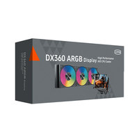 Refroidisseur de processeur liquide ARGB 360 mm pour DX360, écran LCD, radiateur de refroidissement par eau AIO, ventilateur RGB, roulement à billes, cuivre, aluminium