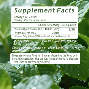 Gotas líquidas de vitamina D3 K2 hechas con aceite MCT, suplemento dietético líquido de vitamina, mejora las gotas de humor - Product Image 2