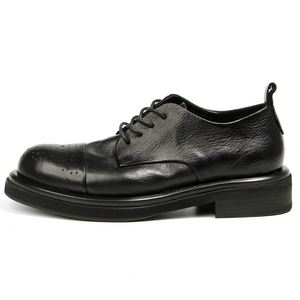 High Quality Men's Square Oxford Moccasin Loafers Genuine Leather Lace-Up Closure Anti-Slip Breathable Lightweight Dress <b>Shoes</b> - Product Image 6
