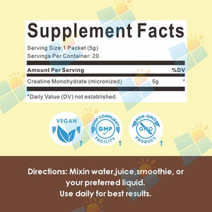 SUNI OEM/OBM/ODM creatina monohidrato en polvo palos culturismo deportes energí<span class=keywords><strong>a</strong></span> Boost vainilla sabor creatina en polvo - Product Image 2
