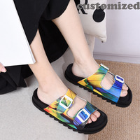 Nouvelles sandales d'été personnalisables en EVA pour femmes, avec logo sur mesure, style claquettes souples à bout ouvert, fabriquées en Chine
