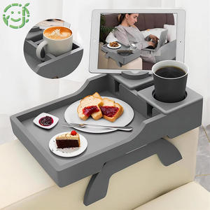 Hoge Kwaliteit Bamboe Bank Cup Houder <span class=keywords><strong>Sofa</strong></span> Armsteun Dienblad Uitklapbare Dubbele Scharnierende Clip-On <span class=keywords><strong>Sofa</strong></span> Armlade Voor Snacks Drinken - Product Image 1