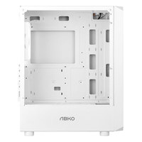 ABKO G40 WH ATX Mid Tower Gaming Case Steel 4x140mm RGB Fan Front Mesh Tempered Glass Top 360mm Radiator Support USB 3.0 Private