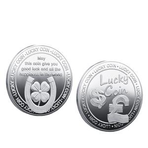 <span class=keywords><strong>Moneda</strong></span> de Doble Cara con Trébol de Cuatro Hojas Ruso de la Suerte, Signo de <span class=keywords><strong>Dólar</strong></span> y Signo de Libra, que Simboliza Buena Suerte y Fortuna Financiera - Product Image 2
