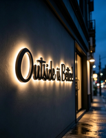 Enseigne personnalisée en acrylique 3D rétroéclairée par LED, logo halo lumineux, lettres murales, étanche, écologique, signalétique commerciale pour la vente au détail