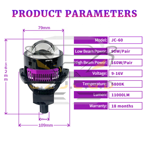Factory New Arrival 80W 5800K CSP Chip <strong>LED</strong> Projector Lens Headlight 3 Inch Automotive <strong>LED</strong> Lighting Bulbs 12V Volta Direct - Product Image 3