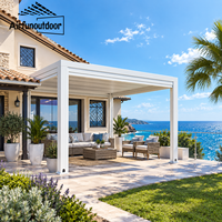 Pergola motorisée en aluminium Airfun pour l'extérieur, résistante aux intempéries, avec toit à lamelles automatiques, imperméable, pour patio, jardin, résidentiel