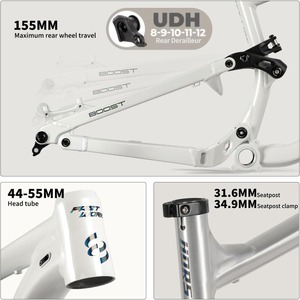 Cadre de vélo de montagne 27.5er 29er Boost 15.7 "16.5" 17.3 "cadre de queue souple à Suspension complète en alliage d'aluminium cadre Enduro voyage - Product Image 4
