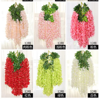 Guirlandes de fleurs artificielles violettes H259, fleurs en soie plastique suspendues, décorations de plafond végétales, lianes de fleurs artificielles