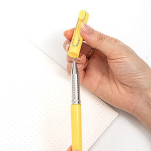 Customizable Logo Plastic Ballpoint <b>Pen</b> Yellow Color For Promotional Use With Silk Screen Printing - Product Image 1