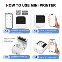 Imprimante thermique portable mini 58 mm (2 pouces) pour reçus, codes-barres et étiquettes, avec impression noir et blanc pour supermarchés et services express