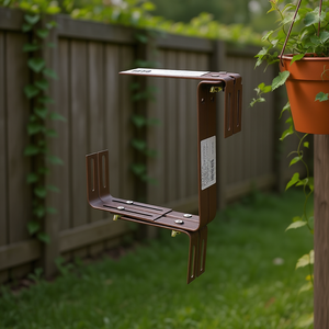 GELI Flower <b>Box</b> Holder Form C Brown Metal Bracket For Outdoor <b>Planters</b> - Product Image 3