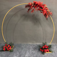 Arche de mariage ronde en métal, support circulaire doré pour cérémonie de mariage, fête d'anniversaire, photomaton