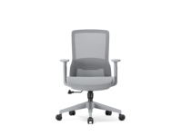 Chaise de bureau à dossier moyen en maille pivotante et inclinable avec accoudoirs fixes