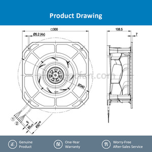 ebmpapst K3G250-RE07-07 230VAC 1.4A 170W 2510RPM EC Module <b>Bracket</b> Siemens Centrifugal Cooling Fan Electric Ball Bearing - Product Image 4