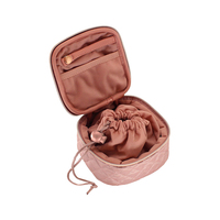 Logo personnalisé sac à fermeture éclair bijoux cosmétique bouffant matelassé cordon portable boucle d'oreille collier boîte d'emballage
