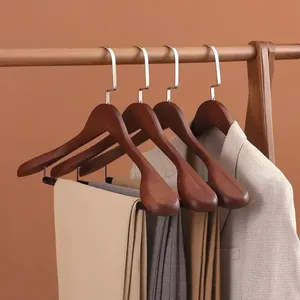 Rộng vai cao cấp chống trượt phù hợp với móc áo tủ quần áo móc áo bằng gỗ với đổ xô thanh quần