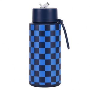 1000ML <b>Large</b> Capacity Checkerboard Design Insulated Stainless Steel Water Bottle with Suction Nozzle Copper Water Bottle - Product Image 5