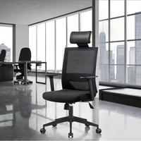 Chaise de bureau exécutive ergonomique moderne et confortable, avec accoudoirs réglables en hauteur, entièrement en maille, inclinable, couleur grise