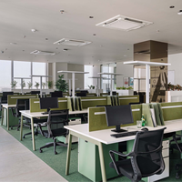 Bureau de travail modulaire moderne pour cadres avec montage facile, lampe intégrée et rangement, bureau informatique en bois pour personnel et atelier