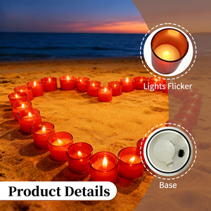 Wholesale Safe Saving Flameless Simulated Texture <strong>Candle</strong> <strong>Red</strong> Windproof Cup Led <strong>candle</strong> Remote Timer Battery Small Columnar - Product Image 3