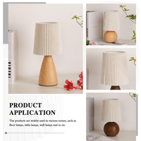 Abat-jour plissé en tissu écologique minimaliste pour lampe de chevet de chambre à coucher, haute transparence, style vintage pour salon et salle à manger