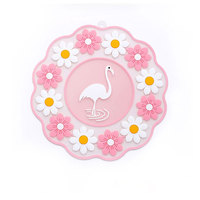 Set de table rond classique en caoutchouc souple résistant à la chaleur avec logo personnalisé, compatible avec la vaisselle