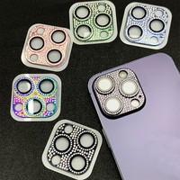 Nouveau protecteur d'objectif d'appareil photo en verre trempé 3D Radian Diamond Glitter anti-rayures, dureté 9H, pour 15 14 13 11 16 Pro Max
