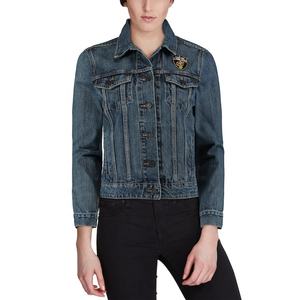 Women's Stylish and Durable Denim Jacket Custom Logo Winter Wear for Casual and Everyday Fashion Dyed with <b>Button</b> Decoration - Product Image 4