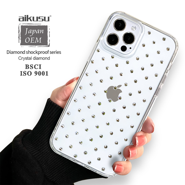 Wholesale Clear Fashion Designer Luxury Bling Diamond Rhinestone Handmade Cellphone Phone Case for iPhone 15 14 12 11 Pro Max