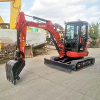 Mini-excavatrice sur chenilles Kubota U35 d'occasion, 3,5 tonnes, à queue zéro, avec moteur d'origine D1703, godet de 0,1 m³ et pompe hydraulique, idéale pour les travaux en espaces étroits