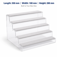 Stands Display Jam Tangan Akrilik Calic Step-Tier Transparan 5 Tingkat Model Tangga untuk Meja, Grosir OEM