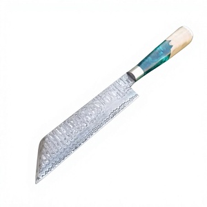Couteau de cuisine professionnel forgé de qualité supérieure, écologique, personnalisé, en acier Damas, avec manche en bois d'olivier - Product Image 1