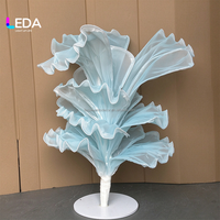 Centre de table LEDA, fleurs artificielles géantes, accessoires pour événements de mariage, fleurs géantes en organza faites à la main, installation artistique