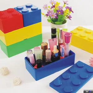 Wholesale Plastic Desktop Tool Storage Box Tiny Block Shape Stackable Storage Box