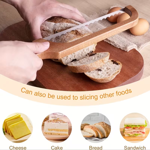 Cuchillo para Pan de Madera, Cuchillo Ovalado para Pan de Masa Madre Hecho a Mano, Cuchillo para Marcar Masa de Pan con Mango de Madera, Cuchilla para Pan - Product Image 1