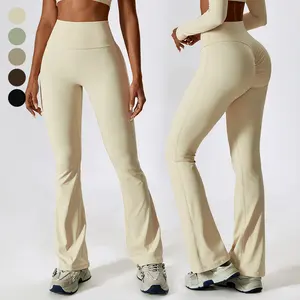 Custom Label Dance Activewear Gym Wear Fitness Yoga Scrunch Butt Lift Leggings Snel Droog Hoge Taille Flare Yoga Broek Voor Vrouw