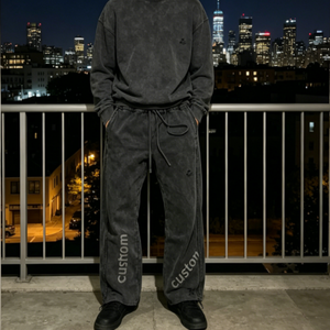 Pantalones Deportivos de Pana Gris Oscuro Personalizados para Hombre, Cintura Elástica con Cordón, Estampado de Letras, Estilo Casual Urbano, Ropa de Otoño - Product Image 1