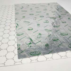 Papel de Aluminio Aislante para Envolver Hamburguesas con Forma de Panal de Abeja, Papel de Aluminio para Alimentos, Impresión Offset Cuadrada - Product Image 2